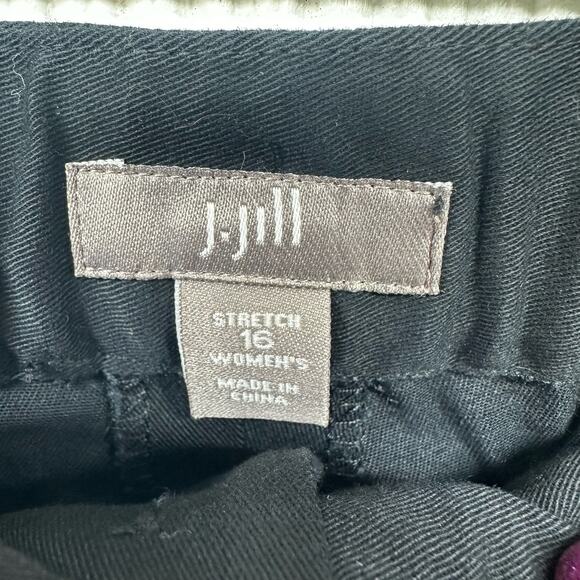 J. Jill Essential Cotton Stretch Black Pants Trousers Cropped Size 16 - Picture 4 of 10